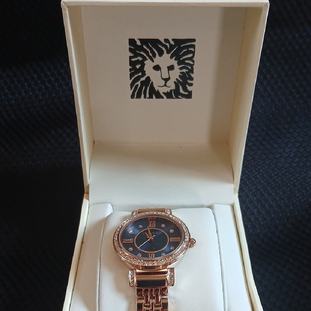 Anne Klein Gold and Blue Watch with Sophisticated Design